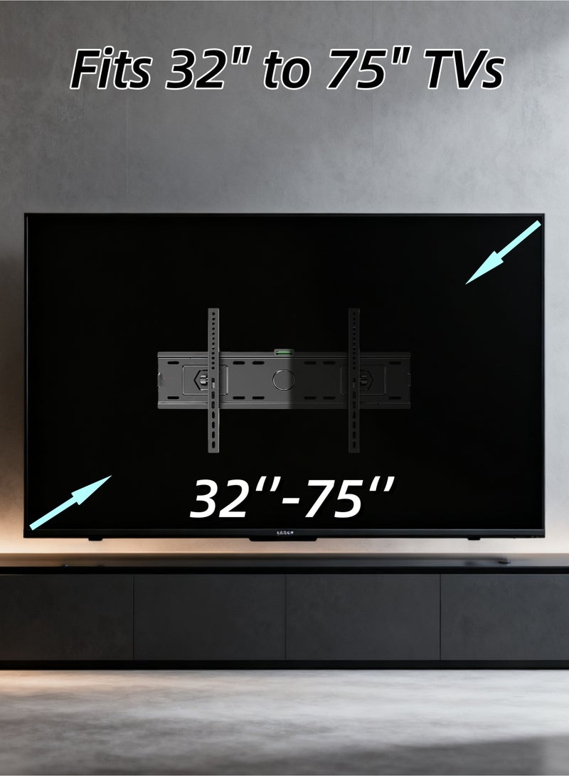 Bolivia's TV wall mount with level, can be tilted up and down 15°, suitable for 32''-75'' TVs, maximum load capacity 50kg, VESA compatible up to 600*400mm, can be used in bedrooms, living rooms, exhibition halls - Image 4