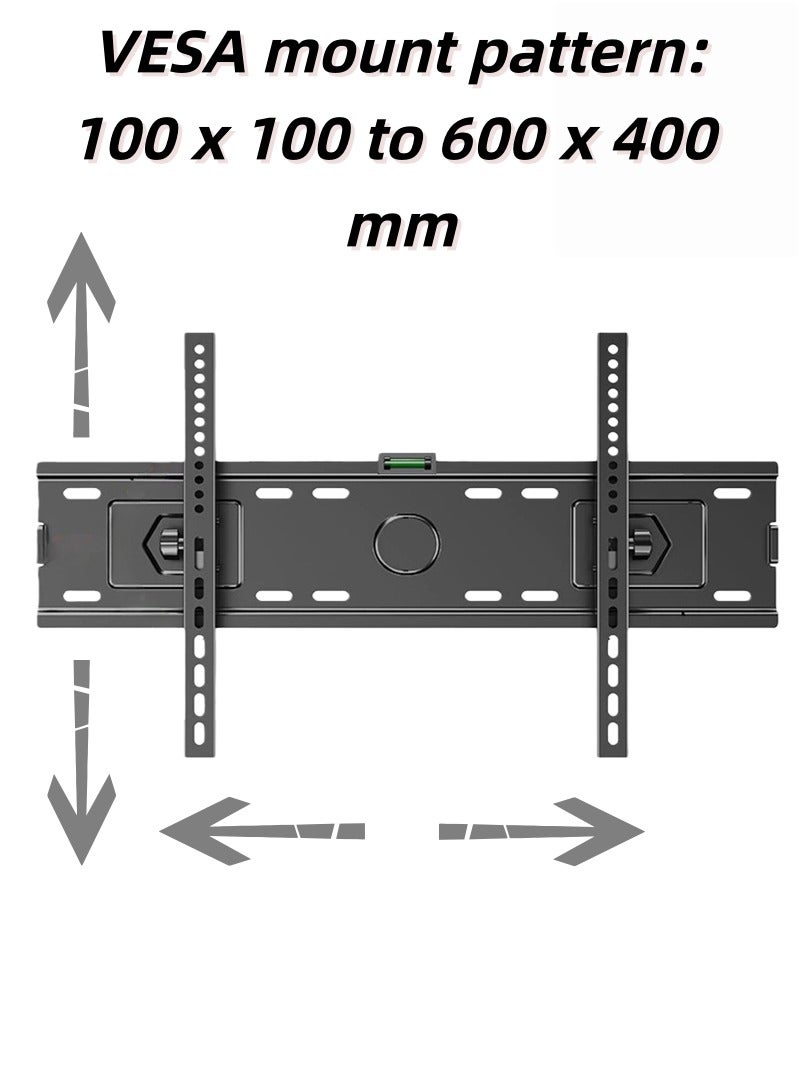 Bolivia's TV wall mount with level, can be tilted up and down 15°, suitable for 32''-75'' TVs, maximum load capacity 50kg, VESA compatible up to 600*400mm, can be used in bedrooms, living rooms, exhibition halls - Image 5