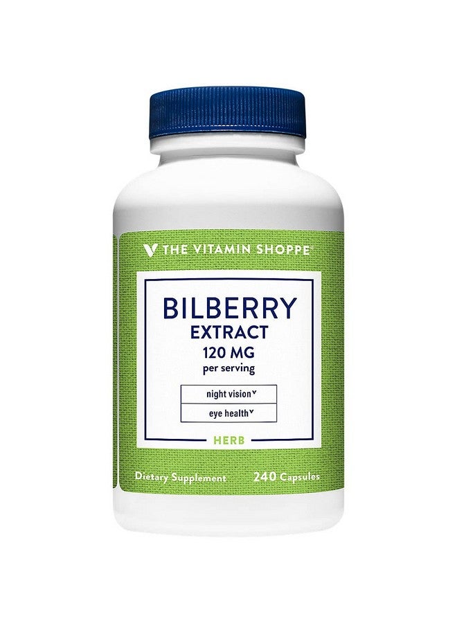 The Vitamin Shoppe Bilberry Extract 120MG, Antioxidant That Promotes Eye, Night Vision & Blood Circulation Health (240 Capsules) - Image 1