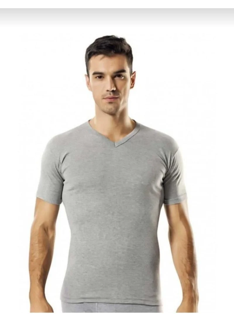Yıldız Star 62 Men's Rib V Neck Short Sleeve Undershirt 12 Pieces