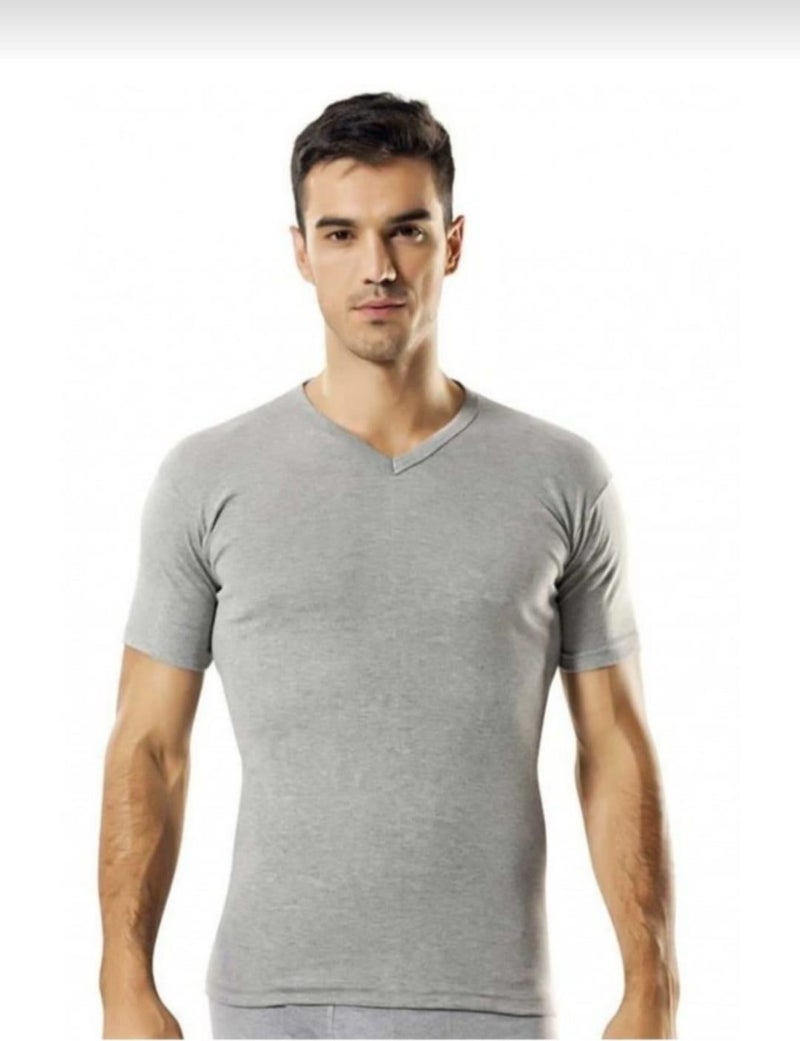 Yıldız Star 62 Men's Rib V Neck Short Sleeve Undershirt 12 Pieces  - Image 1