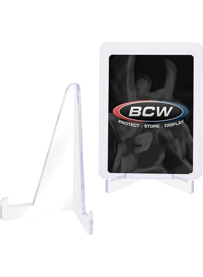 BCW Card Stands - Set of 10 | Crystal Clear Transparent Mini Easels for Picture Display | Durable & Sturdy Design | Perfect for Trading Cards, Sports Memorabilia, Use at Home, Office, Shop, and More - Image 1