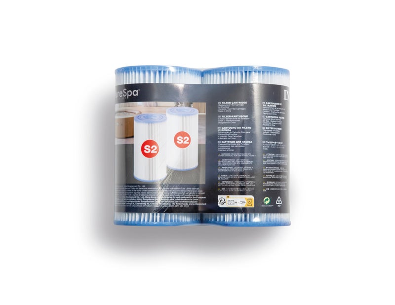 Intex 29012E PureSpa Type S2 Heavy Duty Easy Set Dacron Paper Hot Tub Spa Filter Replacement Cartridge for Various PureSpa Models, 2 Pack - Image 1