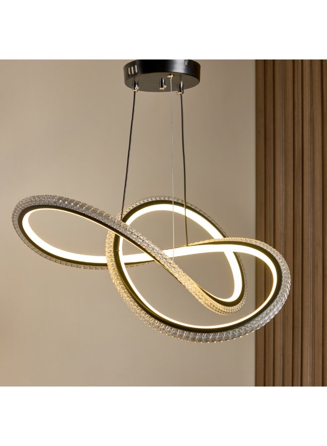 نجفة شوب نجفة ليد مودرن بتصميم كريستالي فاخر – حلقات متداخلة أنيقة من نجفة شوب50*50*50 - Image 1