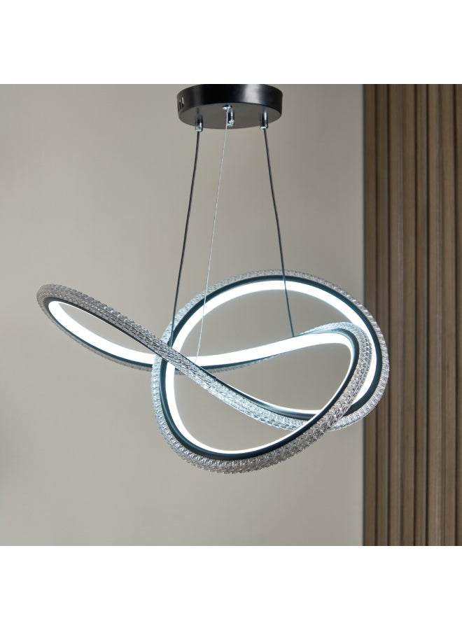 نجفة شوب نجفة ليد مودرن بتصميم كريستالي فاخر – حلقات متداخلة أنيقة من نجفة شوب50*50*50 - Image 2