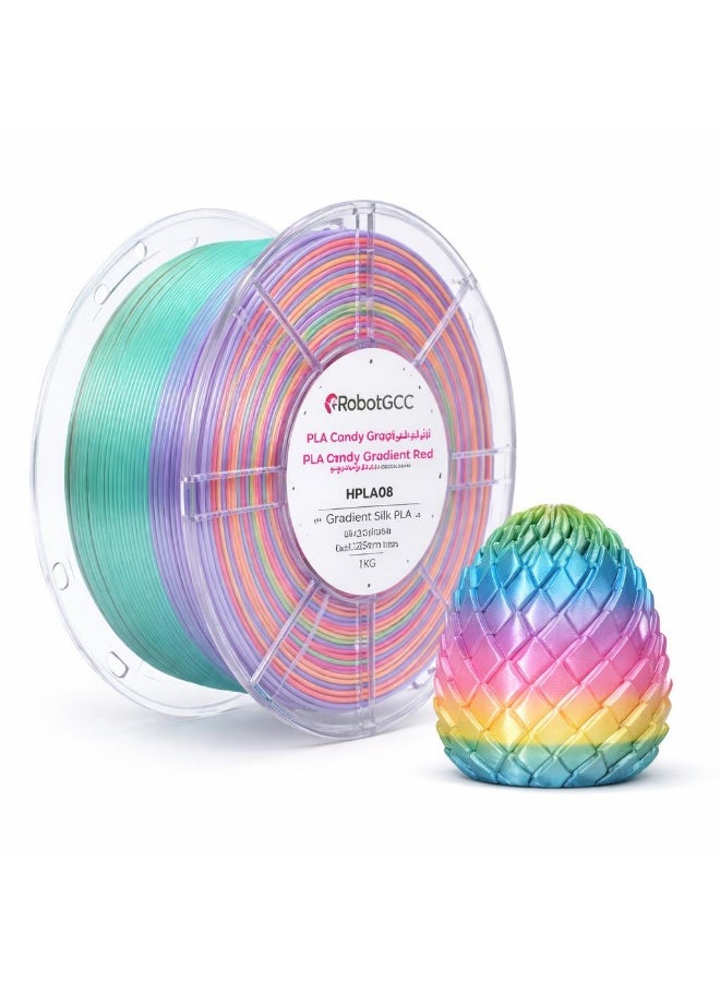 robotgcc PLA Candy Gradient Red 1.75mm 3D Printer Filament – Silk Glossy Multicolor Transition PLA for FDM Printing, Smooth Extrusion, High Precision Dimensional Accuracy, Low Warping, Strong Layer Adhesion, Eco Friendly Biodegradable Material for Cosplay, DIY Crafts, Decorative Models, Engineering Prototypes - Image 3