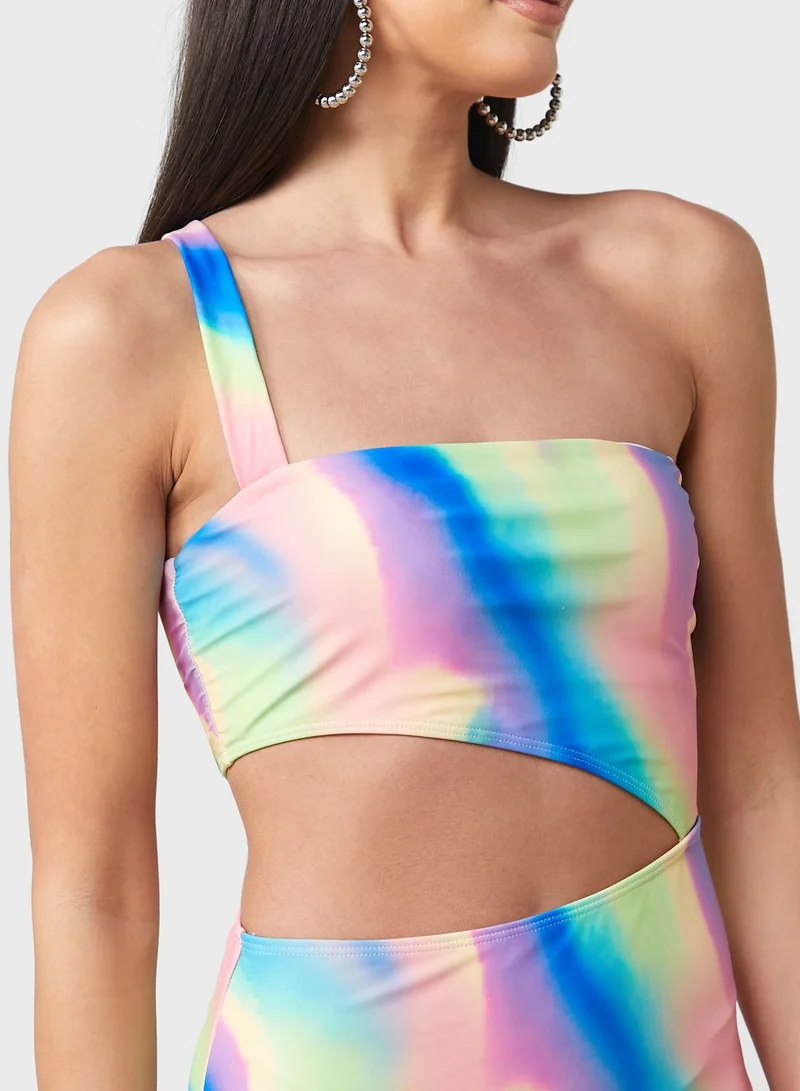 Ginger Printed Swimsuit With Cut-out Detail