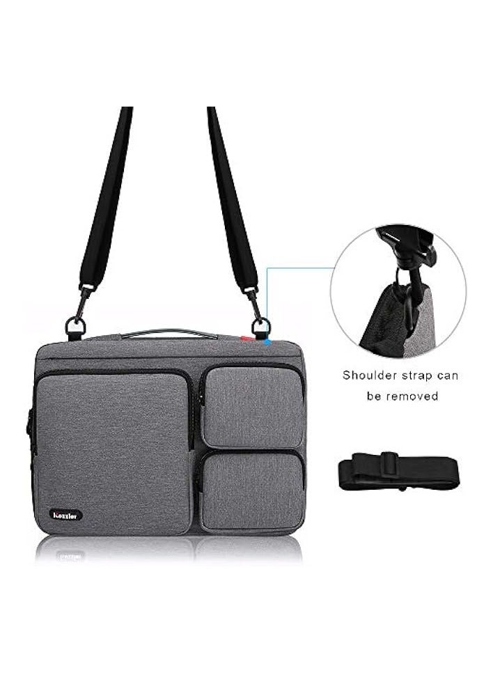 iCozzier 13-13.3 inch Thri-Sidepocket Laptop Sleeve with Handle and Shoulder Strap/Multifunctional Business Laptop Briefcase for 13 Inch Ultrabook/Notebook/MacBook- Dark Grey - Image 2