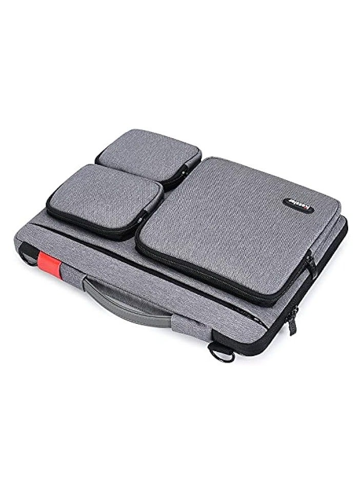 iCozzier 13-13.3 inch Thri-Sidepocket Laptop Sleeve with Handle and Shoulder Strap/Multifunctional Business Laptop Briefcase for 13 Inch Ultrabook/Notebook/MacBook- Dark Grey - Image 5