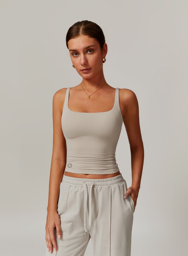 كون.يوغا بلوزة كامي نسائية بياقة مربعة - Image 3