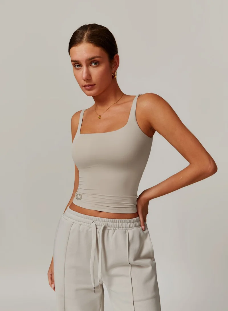 KAWN.YOGA Ivory Beige Womens Square Neckline Cami Top for Women | Best Price UAE