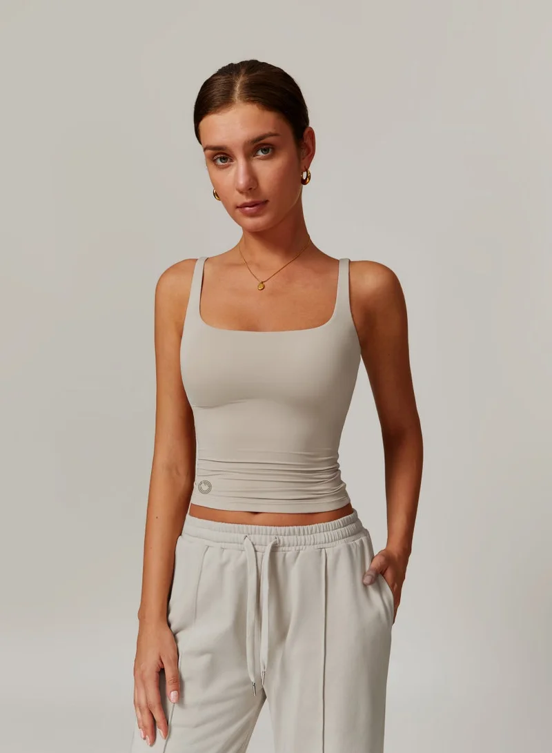 KAWN.YOGA Ivory Beige Womens Square Neckline Cami Top for Women | Best Price UAE