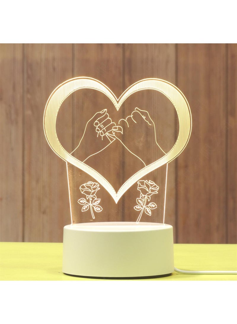 general Creative 3D Usb Three Color Desk Lamp Night Lamp Birthday Gift Festive Atmosphere Lamp Desk Lamp