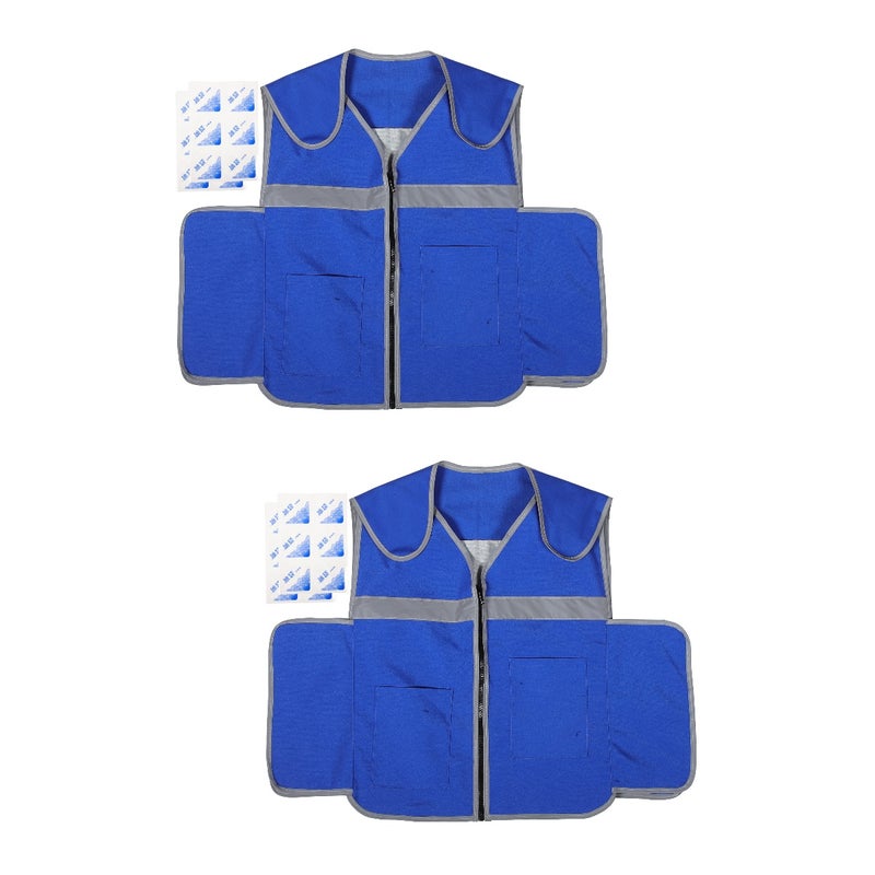 2 Sets Outdoor Ice Cooling Vest Work Cooling Waistcoat Cooling Vest with Ice Packets - Image 1