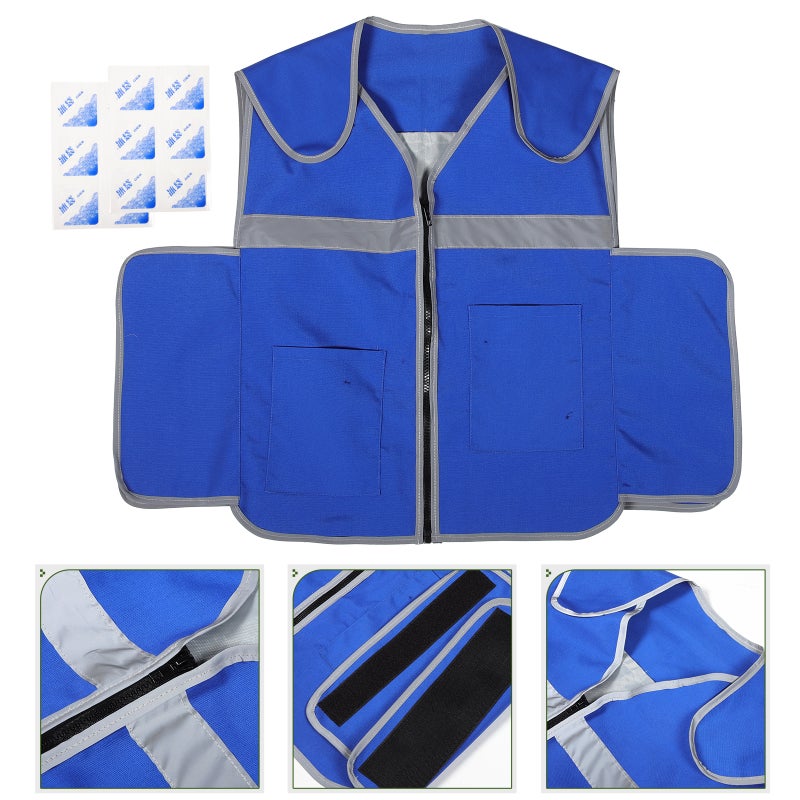 2 Sets Outdoor Ice Cooling Vest Work Cooling Waistcoat Cooling Vest with Ice Packets - Image 3