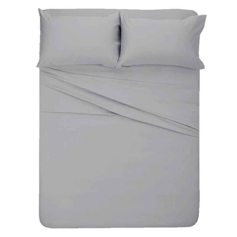 MyGiza Sheets Short Queen Sheets for RV Camper  400 Thread Count Cotton Bed SheetsRV Short Queen Sheets 60 x 75 4 Piece SetUpto 15 Deep PocketRV Queen SheetsCamper Sheets Light Gray 