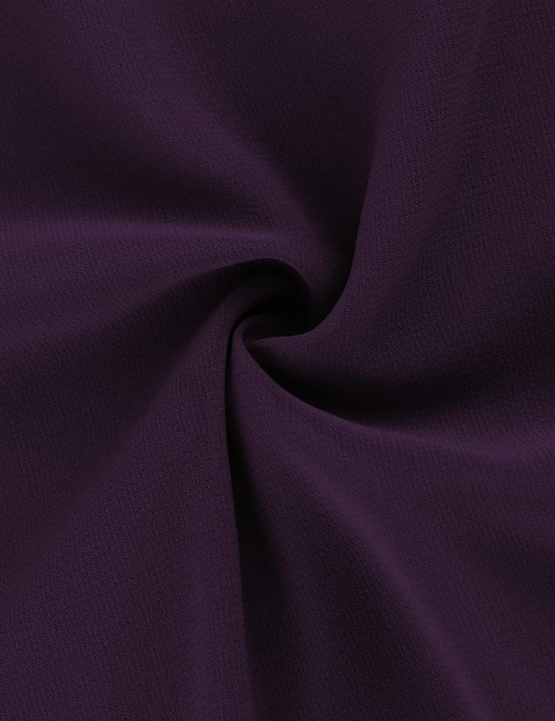 Lotusmile Women's Lightweight Flowy Double-Layered Chiffon Poncho Blouse Top - Dark Violet, XXL - Image 5