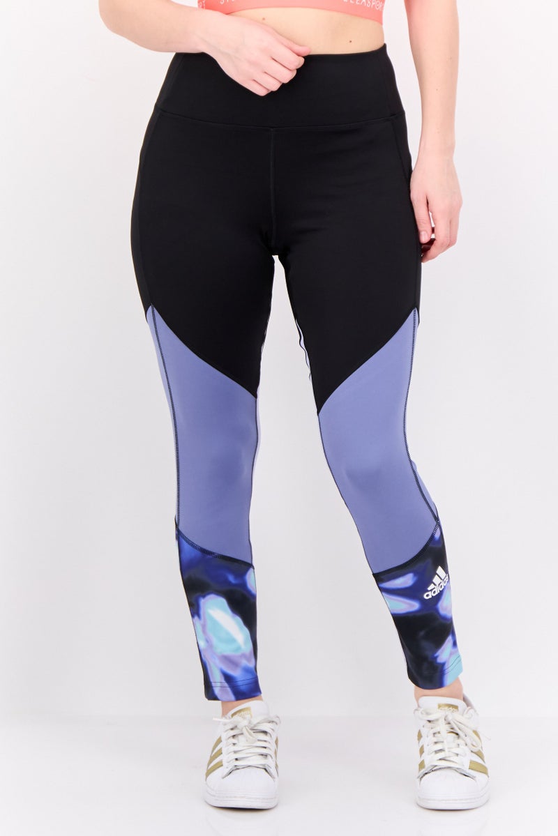 Adidas Women Sportswear Fit Outdoor 7/8 Leggings, Black/Lavender - Image 1