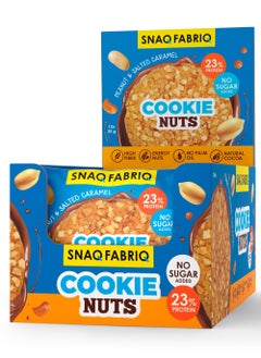 Snaq Fabriq Protein Cookie Nuts with Peanut & Salted Caramel High Fiber 12x35g  - Image 1
