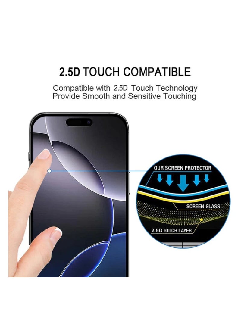 IPhone 16 Pro Max 9H Deer ESD Anti Static Tempered Glass Screen Protector With Back Frame