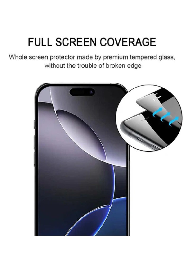 IPhone 16 Pro Max 9H Deer ESD Anti Static Tempered Glass Screen Protector With Back Frame