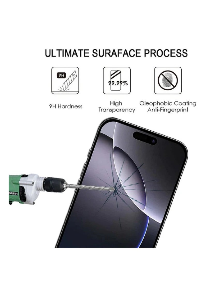 IPhone 16 Pro Max 9H Deer ESD Anti Static Tempered Glass Screen Protector With Back Frame