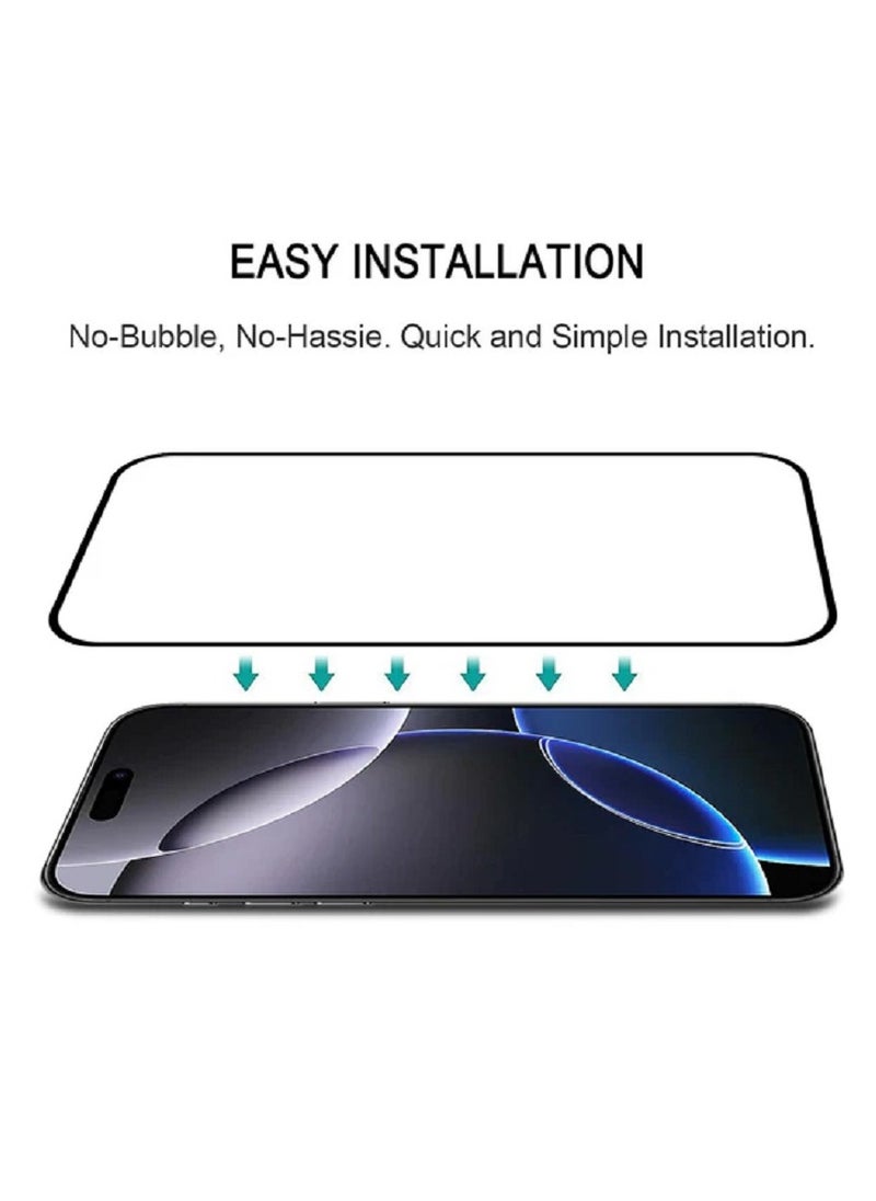 IPhone 16 Pro Max 9H Deer ESD Anti Static Tempered Glass Screen Protector With Back Frame