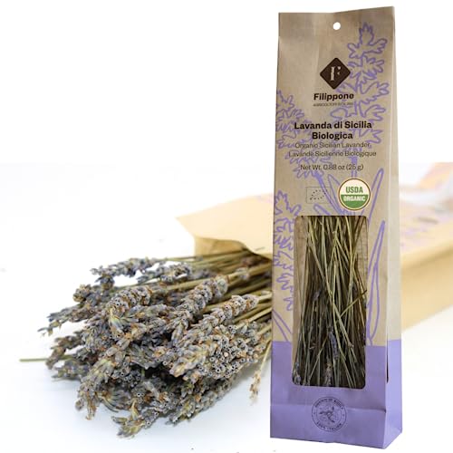 Filippone® Organic Dried Lavender Bunch 25 g (0.88 oz), Freshly Grown in The Mountains of Sicily, Culinary Lavender, Italian Dried Lavender Branches, Herb, Spices, Certified USDA Organic - Image 5