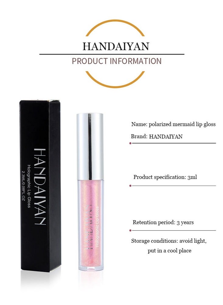 Handaiyan Lip Gloss Plumper Hyaluronic Acid High Shine Super Shine Non-Sticky Color Lips Stain Oil Liquid Lipstick Glaze Glitter Lifter Long Lasting Waterproof Moisturizing for Women Girls  - Image 5