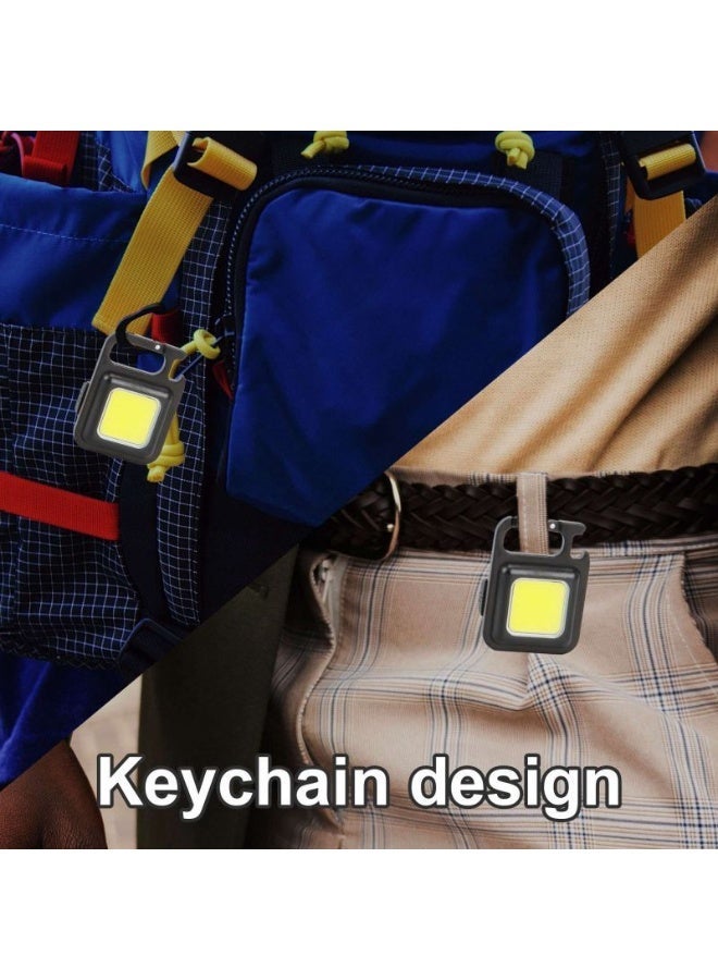 COB Keychain Flashlight 800lm Magnetic – USB Type-C Rechargeable, 4 Modes, Folding Stand & Bottle Opener, 5.5×4.2×2cm, Camping & Work Light - Image 4
