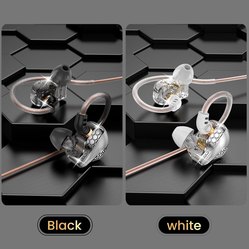 BZINK 2 Pack in Ear Monitor Headphones, H89 IEM Earphones Wired Earbuds with Microphone for Gaming Music, Powerful Bass Crystal Clear Sound Ear Buds, Earbuds for Computer,School,PC,Students 3.5 Plug - Image 2