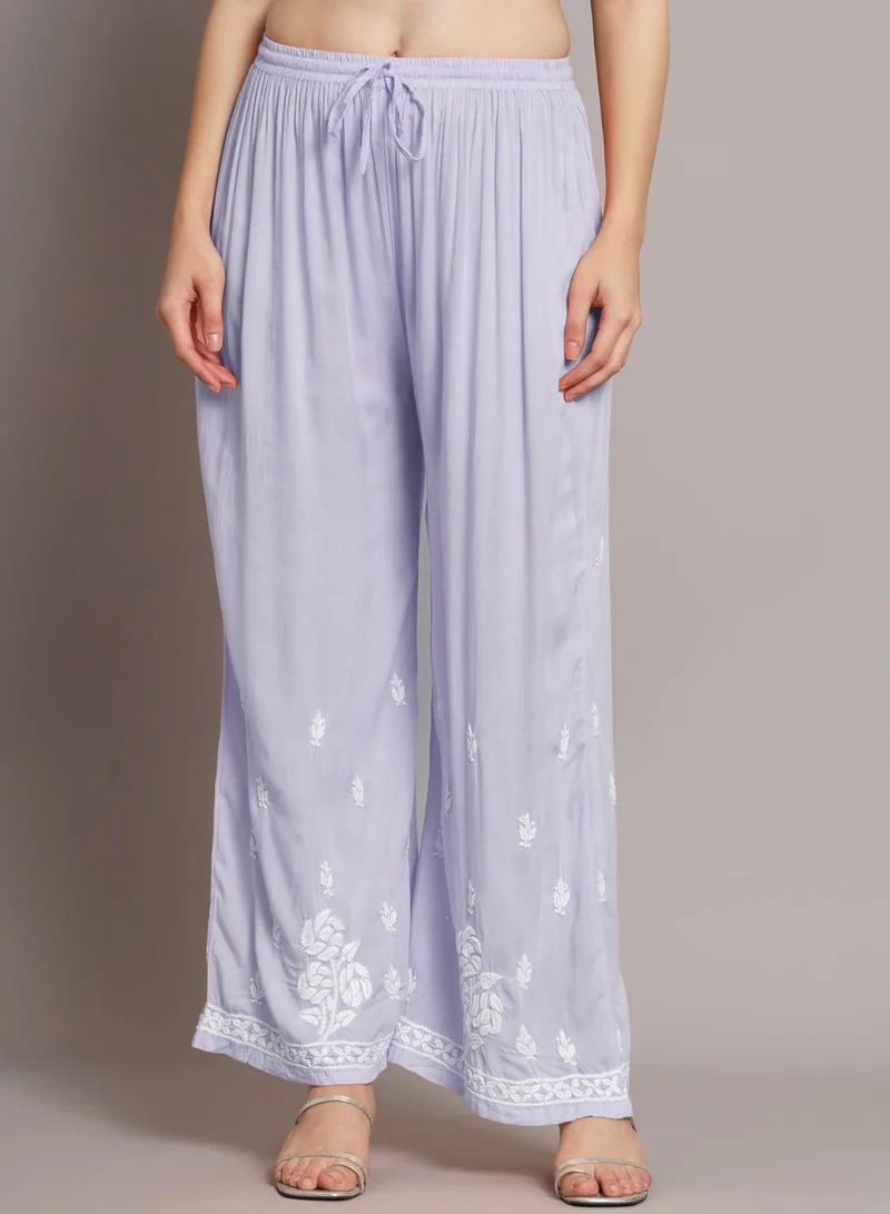 Alaya Hand Embroidered Chikan Modal Straight Kurta Palazzos AL3668