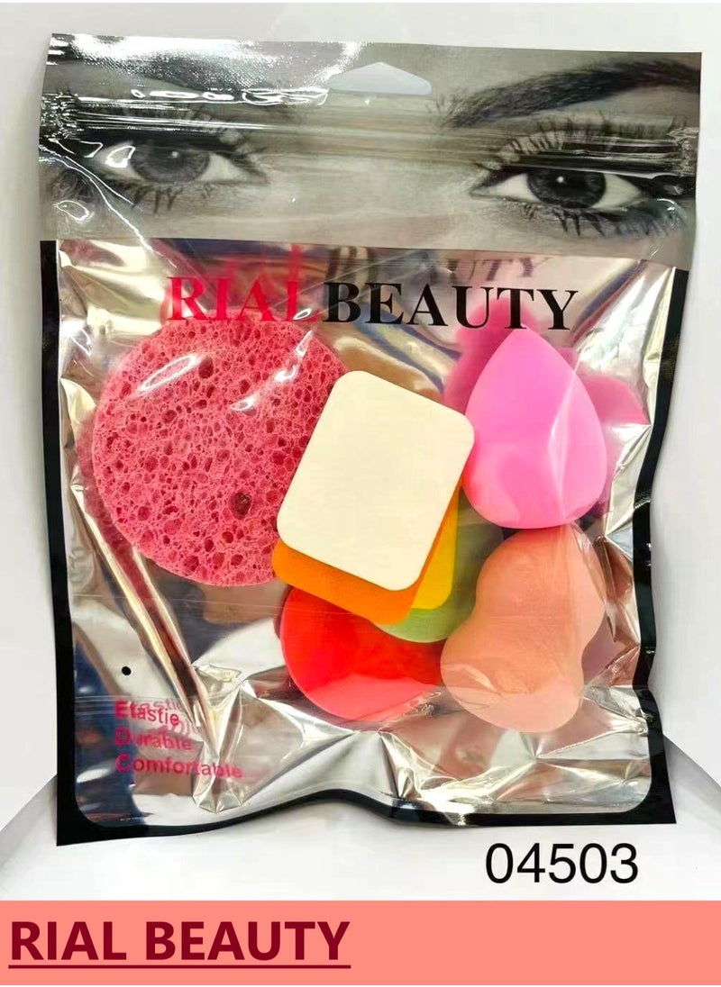 RIAL BEAUTY 7-Piece Various Shape Foundation Sponge Multicolour 