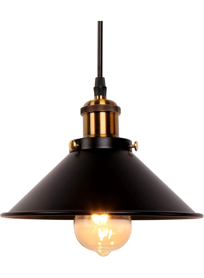 HI-FINE 1PC Industrial Retro Black Iron Kitchen Restaurant Bar Balcony Hanging Pendant Light Adjustable Cable Hanging Lights E27 Living Room Ceiling Lamp Restaurant 1-Light Fixtures Flush Mount Light/Diameter: 30Cm Included Light Bulb - Image 1