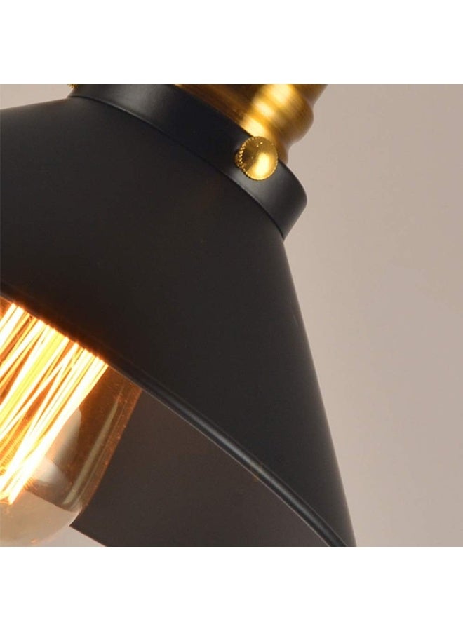 HI-FINE 1PC Industrial Retro Black Iron Kitchen Restaurant Bar Balcony Hanging Pendant Light Adjustable Cable Hanging Lights E27 Living Room Ceiling Lamp Restaurant 1-Light Fixtures Flush Mount Light/Diameter: 30Cm Included Light Bulb - Image 3