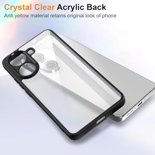 Kapa Hawkeye Clear Slim Tough Back Cover for Poco F7 5G | Camera Lens Protector Anti Yellow Shockproof Clear Hybrid Case Cover (Black Sides) - Image 3