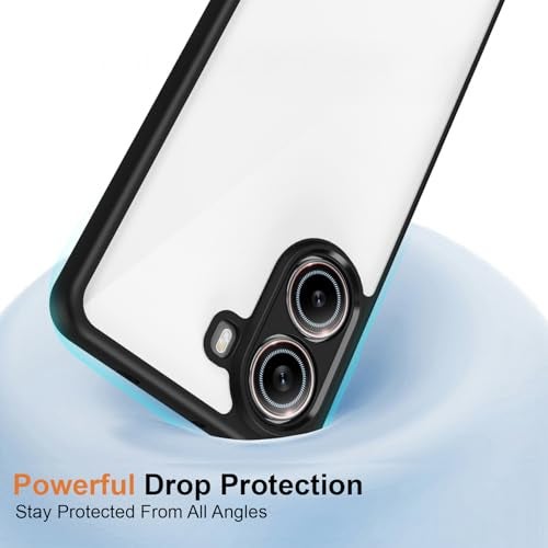 Kapa Hawkeye Clear Slim Tough Back Cover for Poco F7 5G | Camera Lens Protector Anti Yellow Shockproof Clear Hybrid Case Cover (Black Sides) - Image 5