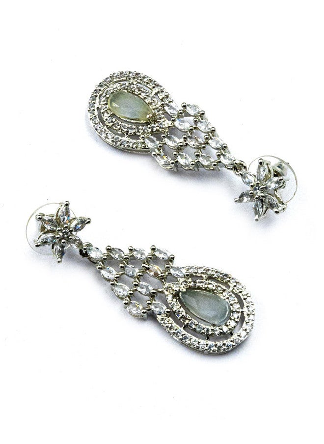 StileAdda Silver Plated American Diamond & Cubic Zirconia Studded Jewellery Set - Image 5