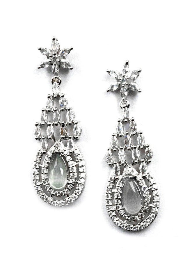 StileAdda Silver Plated American Diamond & Cubic Zirconia Studded Jewellery Set - Image 4