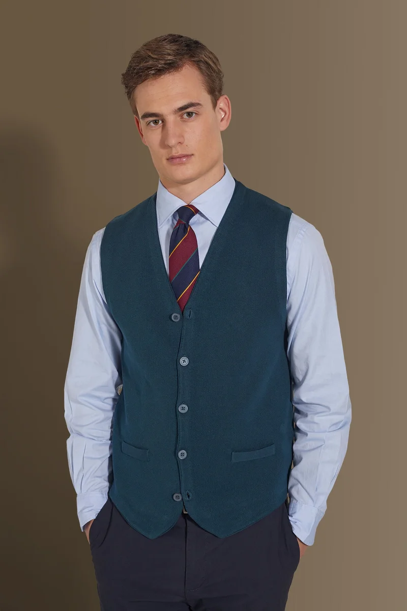 Single breasted jacket solid colour - Marine