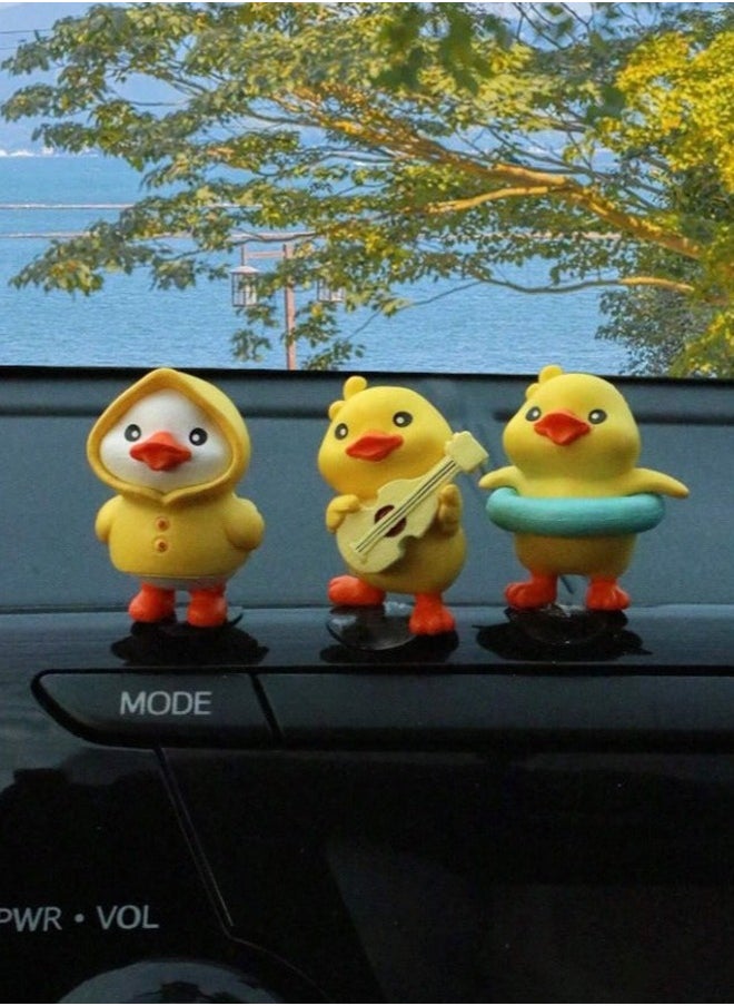 Generic Car Decoration 3 Piece Cute Duck-Shaped Interior Accessories Set  - Image 1
