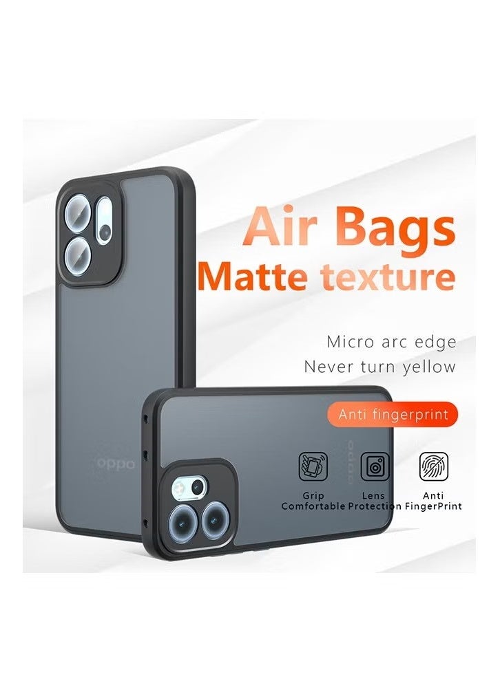 Case for OPPO Reno14 F 5G, Frosted Translucent Back Protective Slim Phone Cover, Anti-Fingerprints, Anti-Fall Drop Protection, Shockproof Case for OPPO Reno14 F 5G (Black) - Image 1