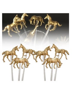 KASTWAVE 6 Pieces Kentucky Derby Horse Drink Stirrers, Reusable Cocktail Coffee Stirrers, Swizzle Sticks, Derby Decorations, for Parties,Weddings & Bar Events  - Image 2
