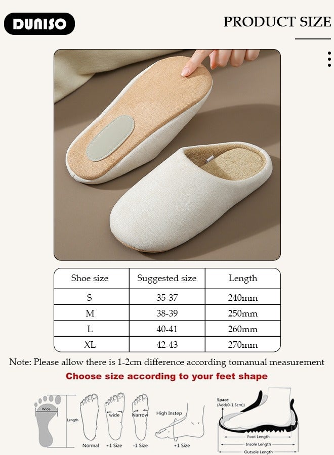 Non-slip Slippers for Men and Women, Comfort Knitted Cotton Slippers, High Resilience Home Slippers, Soft Lightweight Slippers, Washable Flat Slippers, Household Slippers for Indoor u0026 Outdoor - Image 4