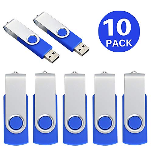 Aiibe 8 GB Flash Drive 10 Pack USB Flash Drives 8G USB 2.0 Memory Stick Thumb Drive Data Storage Swivel Keychain Design Pen Zip Drives Wholesale/Lot/Bulk (10 Pack, 8GB, Blue) - Image 3