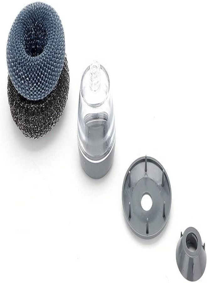 Generic Replaceable Wire Ball Cleaning Scrubber Brush, Dish Washing Soap Dispensing Palm Brush, Rust-Resistant, Easy to Hold and NonSlip  - Image 3