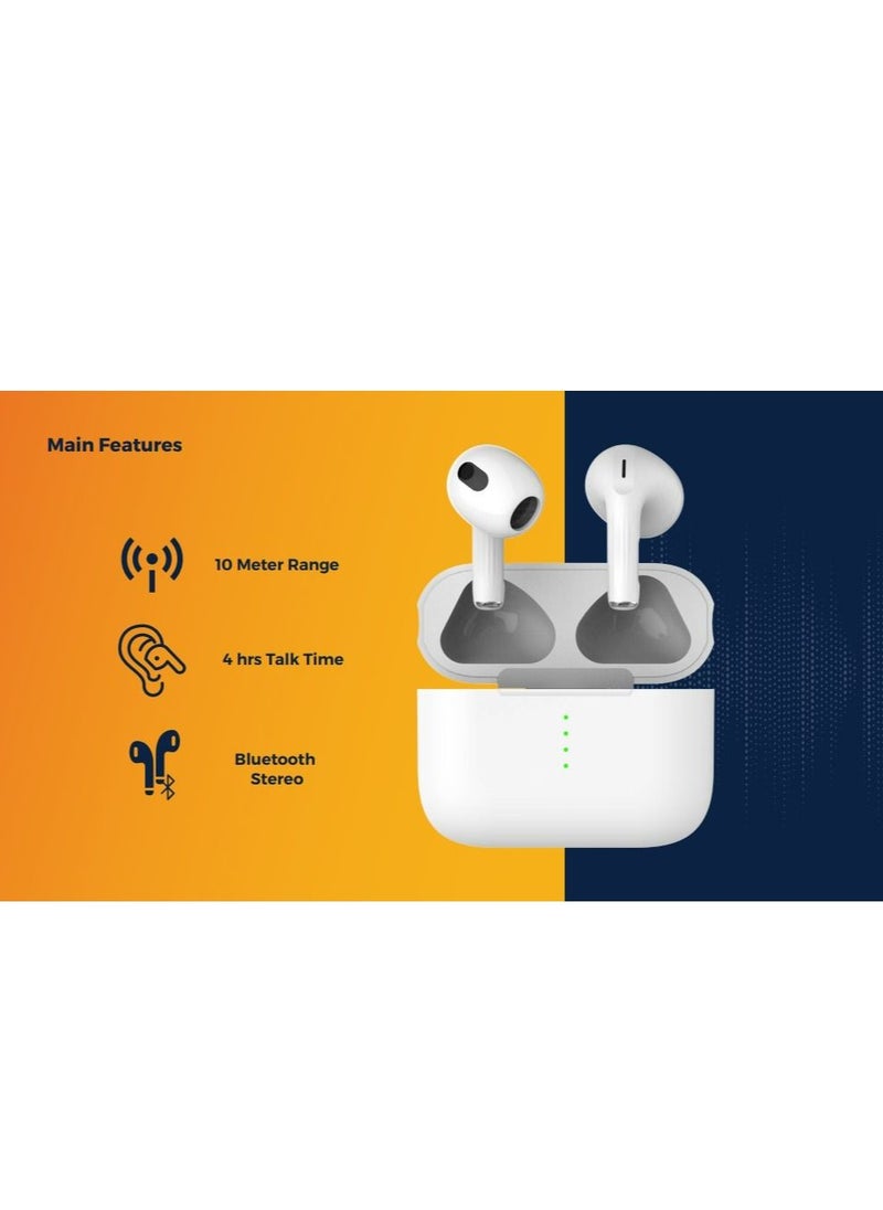Smart Smart | T-Pro True Wireless Stereo In-Ear Earphone - Bluetooth (White)  - Image 4