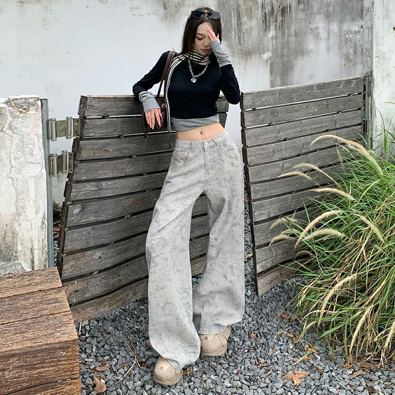 Unisex Classic Denim Jeans Loose Fit Daily Outdoor Wear - Image 1