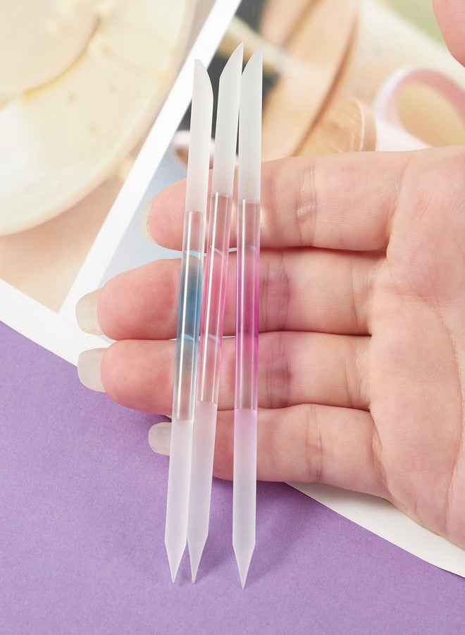 JERCLITY 3 Pieces Double-Ended Glass Nail Files Cuticle Pusher Cuticle Stick Set Nano-Frosted Nail Polished Crystal Glass Rod Manicure Pedicure Pusher Tools(Blue/Purple/Rose Red) - Image 5