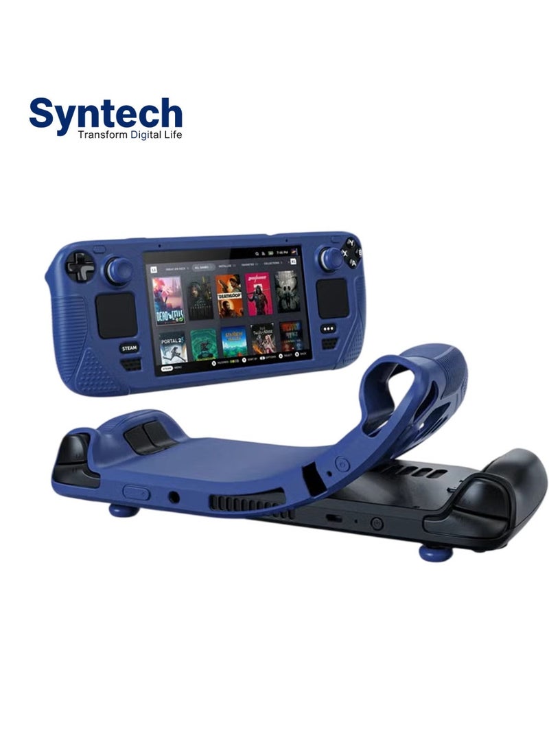 Syntech Protective Case Compatible with Steam Deck Accessories Console OLED/LCD, All-Round Protection with Non-Slip Thumb Grips, Silicone Cover for Enhanced Fit and Alignment-Navy Blue - Image 1